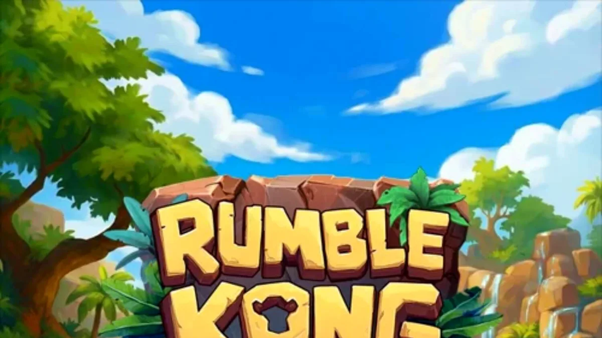 Rumble Kong Cashingo slot machine interface with neon city theme